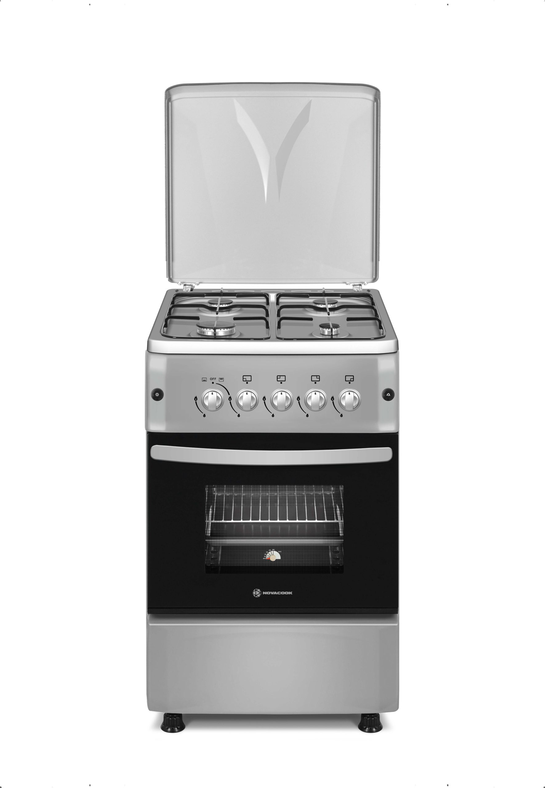 NOVACOOK gáz-gáz Inox Tűzhely 50 x 60 cm