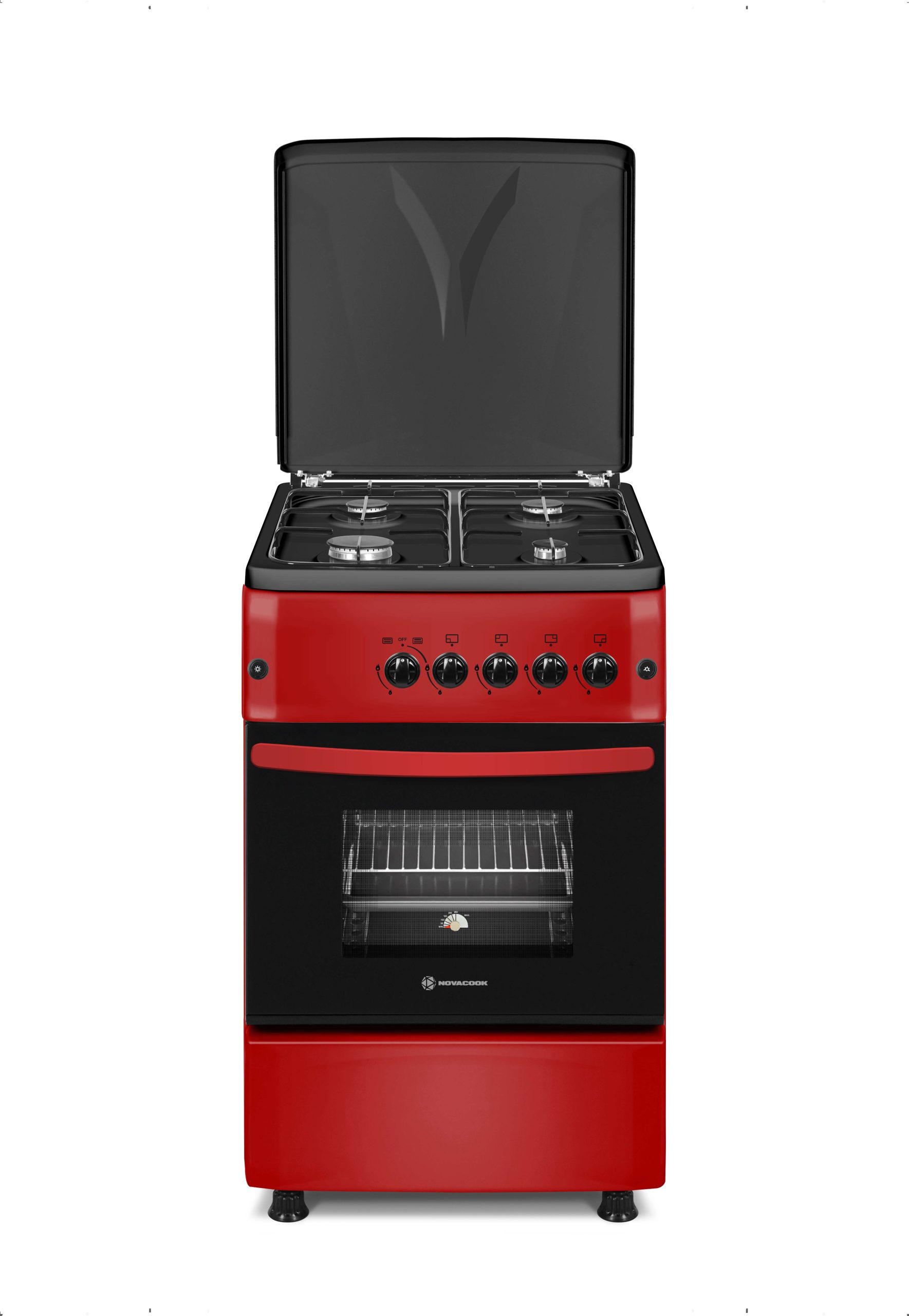 NOVACOOK gáz-gáz bordó tűzhely 50 x 60 cm